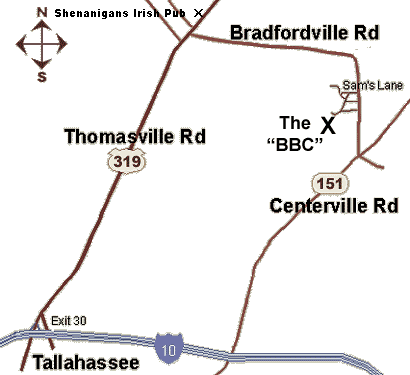 Map to Bradfordville Blues Club